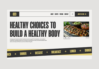 GrubClub - Hero Design design food healthy hero landing page logo meal planning ui ux web design website