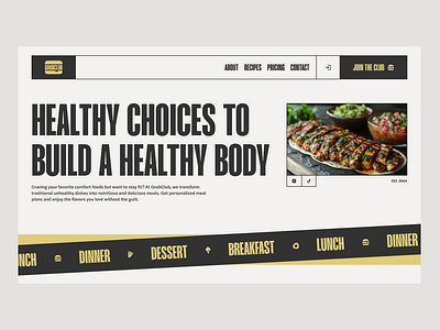 GrubClub - Hero Design design food healthy hero landing page logo meal planning ui ux web design website