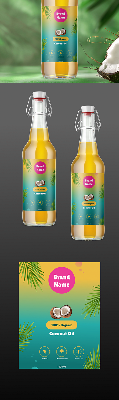 Oil bottle branding banners bottle design branding cover design graphic design ill illustration ui