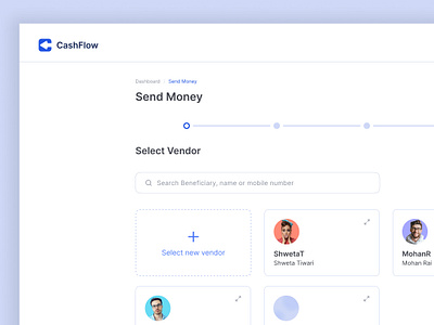 Send Money - Digital Payment Solutions cashflow digital payment finance send money transactions transfer money ui