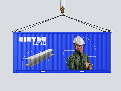Cintac Latam architecture blue branding building construction graphic design logo office