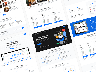 Landing Pages - Lookscout Design System clean design landing page layout saas ui user interface ux webpage website