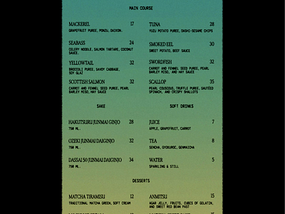 "Yuv" - Print Menu Design branding design graphic design menu restaurant