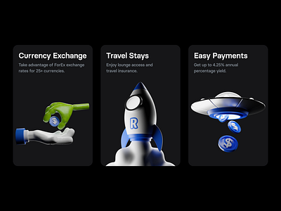 Revolut 3D illustrations 3d 3d illustration alien bank coin exchange finance illustration money payments rocket space ui