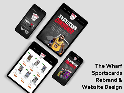 The Wharf Sportscards Rebrand & Website Design branding design graphic design illustration logo typography ui ux vector