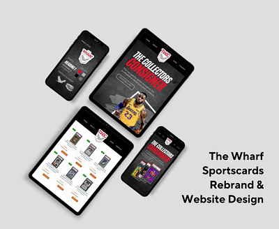 The Wharf Sportscards Rebrand & Website Design branding design graphic design illustration logo typography ui ux vector