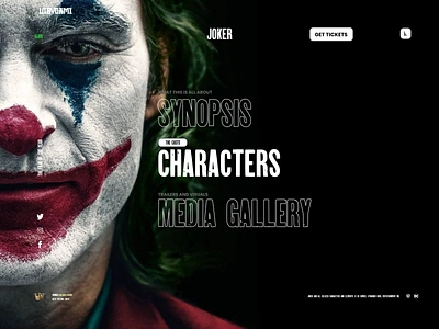 Joker Movie Website 3d animation branding graphic design logo motion graphics ui