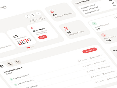 Dashboard - Learning & Development admin card courses dashboard development ld learning ui visual design