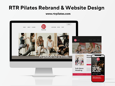 RTR Pilates Rebrand & Website Design branding design graphic design illustration logo typography ui ux vector