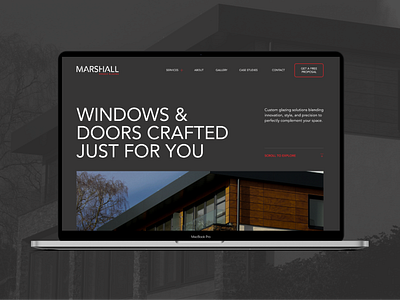 Marshall Glazing Website Design b2b digital design squarespace ui ux web design website design