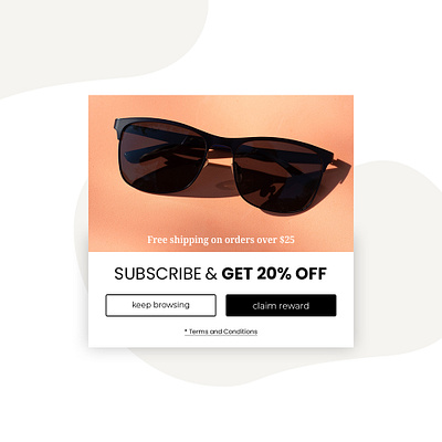 Sunglasses Popup - Get 20% Off campaign popup promotion sale subscribe summersale sunglasses