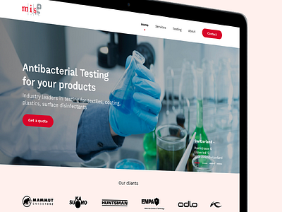 Testing Service - Landing Page bacteria investigation landing page lifescience microbe test testing ui design virus visual design