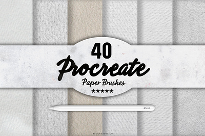 40 Procreate Paper Texture Brushes procreate procreate brush set procreate brushes