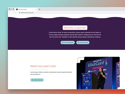 Design Elements for ElixirConf 2023 Website conference website design event website redesign ui design ux design web design