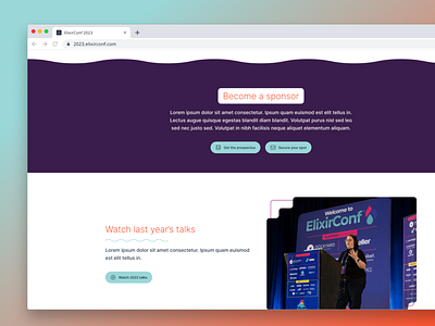 Design Elements for ElixirConf 2023 Website conference website design event website redesign ui design ux design web design