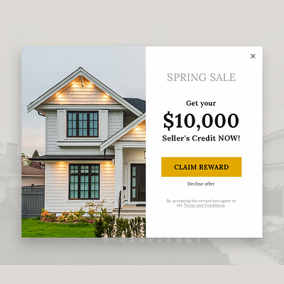 Real Estate Popup - Spring Sale banner campaign claim credit estate form home house popup promotion realestate reward sale spring springsale