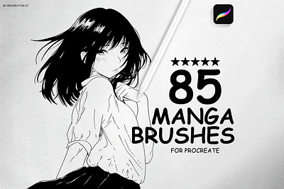 85 Manga Procreate Brushes procreate procreate brush set procreate brushes