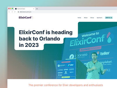 ElixirConf 2023 Website Design conference website design event website ui design ux design web design