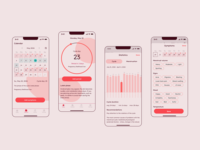 OvaSync Period Tracker App app design cycletracking period tracker product design reproductivehealth ui wellnessapp