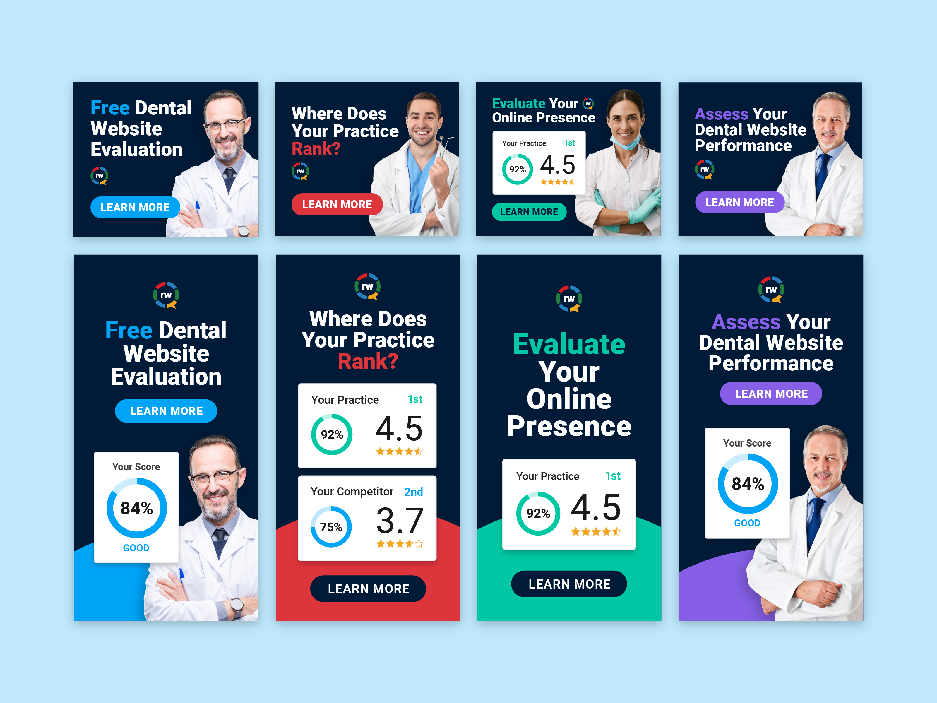 Evaluate My Practice Programatic Ads ad advertising advertising design advertisment brand brand design branding dental dental marketing design evaluate my practice graphic design layout design seo social media typography web website