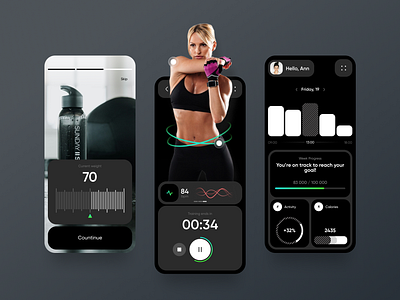 FitTrack Pro: Your Ultimate Fitness Companion 3d 3d modeling android app app design branding design figma fitness app ios mobile mobile app ui web design