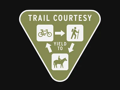 Trail Courtesy Sign illustration sign signage