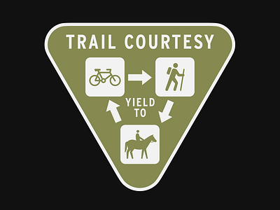 Trail Courtesy Sign illustration sign signage