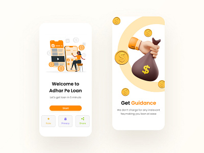 Adhar Loan App Screen app design app screen design design welcome screen