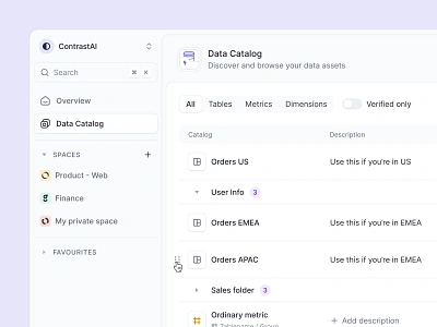 ⚡️/data catalog app application components design desktop digital digitalproduct navbar navigation productdesign segment sidebar tab table tabs toggle ui ui design ux webapp