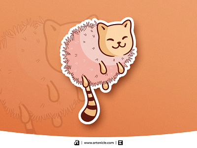 Fluffy cat - Cute Mascot cartoon cat character chibi chibi cat cute illustration cute mascot floating cat fluffy cat flying cat fur happy illustration kawaii illustration kawaii mascot mascot