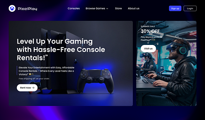 Gaming store Landing Page Design branding design figma graphic design illustration interaction design photoshop product design ui ui design uiux design ux design