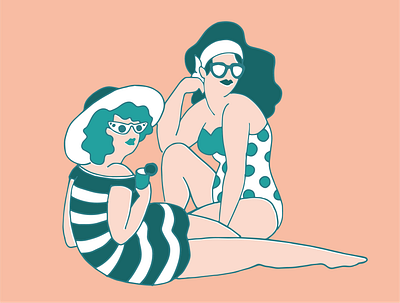 Bathers (Bagnanti) illustration summer