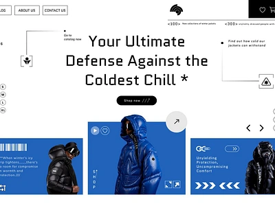 Jacket website design: landing page clothing clothing store design ecommerce fashion landing page menswear online shopping outfits product shop shopify style ui ux wear website website winter winter clothes winter sale