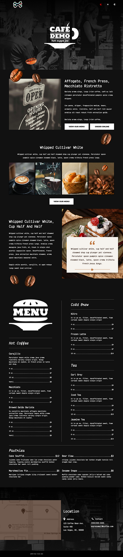 Cafe Demo design graphic design website design website development