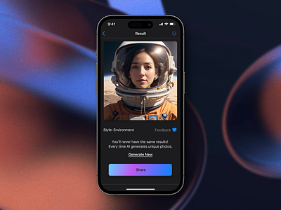 AI Headshot Style App ai ai app ai avatar ai generator ai illustration ai style app app design dark mode dark theme design figma graphic design ios ios app mobile design ui ui app design ux uxui