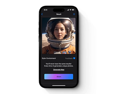 AI Headshot Style App ai ai app ai avatar ai generator ai illustration ai style app app design dark mode dark theme design figma graphic design ios ios app mobile design ui ui app design ux uxui