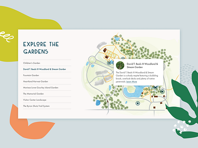 Powell Gardens - Interactive Map botanical botanical garden colorful floral flower garden illustration interactive map map natural nature nonprofit plants powell gardens user experience ux ux ui web web design website design