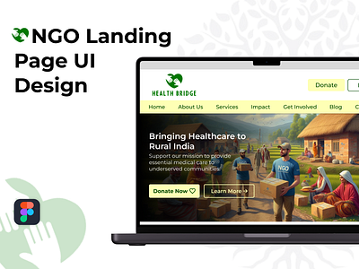 Health Bridge NGO Landing Page daily ui daily ui challenge design fresher homepage internship landing page medicine ngo non profit rural ui ux website design