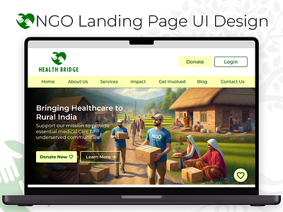 Health Bridge NGO Landing Page daily ui daily ui challenge design fresher homepage internship landing page medicine ngo non profit rural ui ux website design