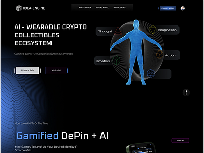 IDEA Engine Wearable crypto Web App advertisement ai branding crypto cryptocurrency defi design development figma landing page marketing marketplace uiux watch watches wearable