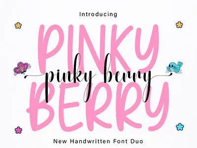 Pinky Berry Duo crafting font cute font handwritten monoline new font script script font