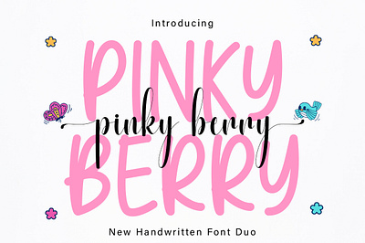 Pinky Berry Duo crafting font cute font handwritten monoline new font script script font