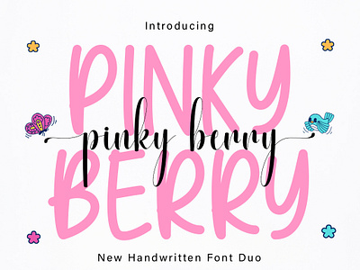Pinky Berry Duo crafting font cute font handwritten monoline new font script script font