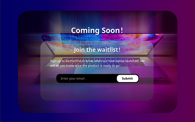 Computer Waitlist Sign-up graphic design ui web design
