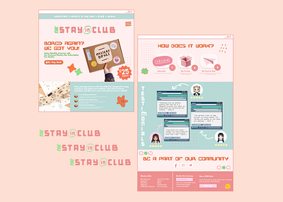 The Stay In Club | Mystery Box Subscription Company branding colorful cozy cute web design design graphic design illustration kawaii landing page logo motion graphics pastel pink pixel subscription ui ux vector web design webdesign