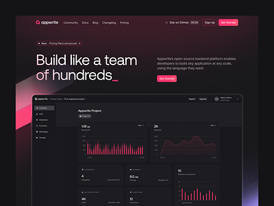 Website Hero for Appwrite branding design graphic design typography ui visual identity web design website