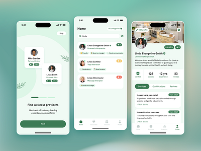 App UI Design for Wellmatch social media posts