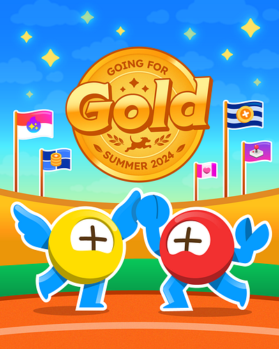 Fetch Going for Gold Giveaway Day 1 colorful designcommunity giveaway graphic design illustrationartists illustrator marketing olympics pointlings social media