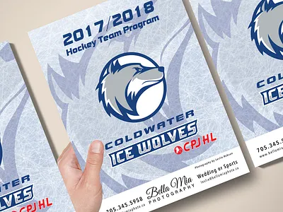 Coldwater Ice Wolves Program Booklets booklet branding graphic design indesign print material