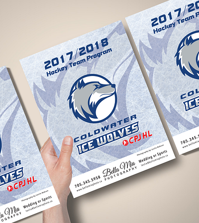 Coldwater Ice Wolves Program Booklets booklet branding graphic design indesign print material